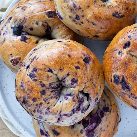 fresh blueberry bagels.